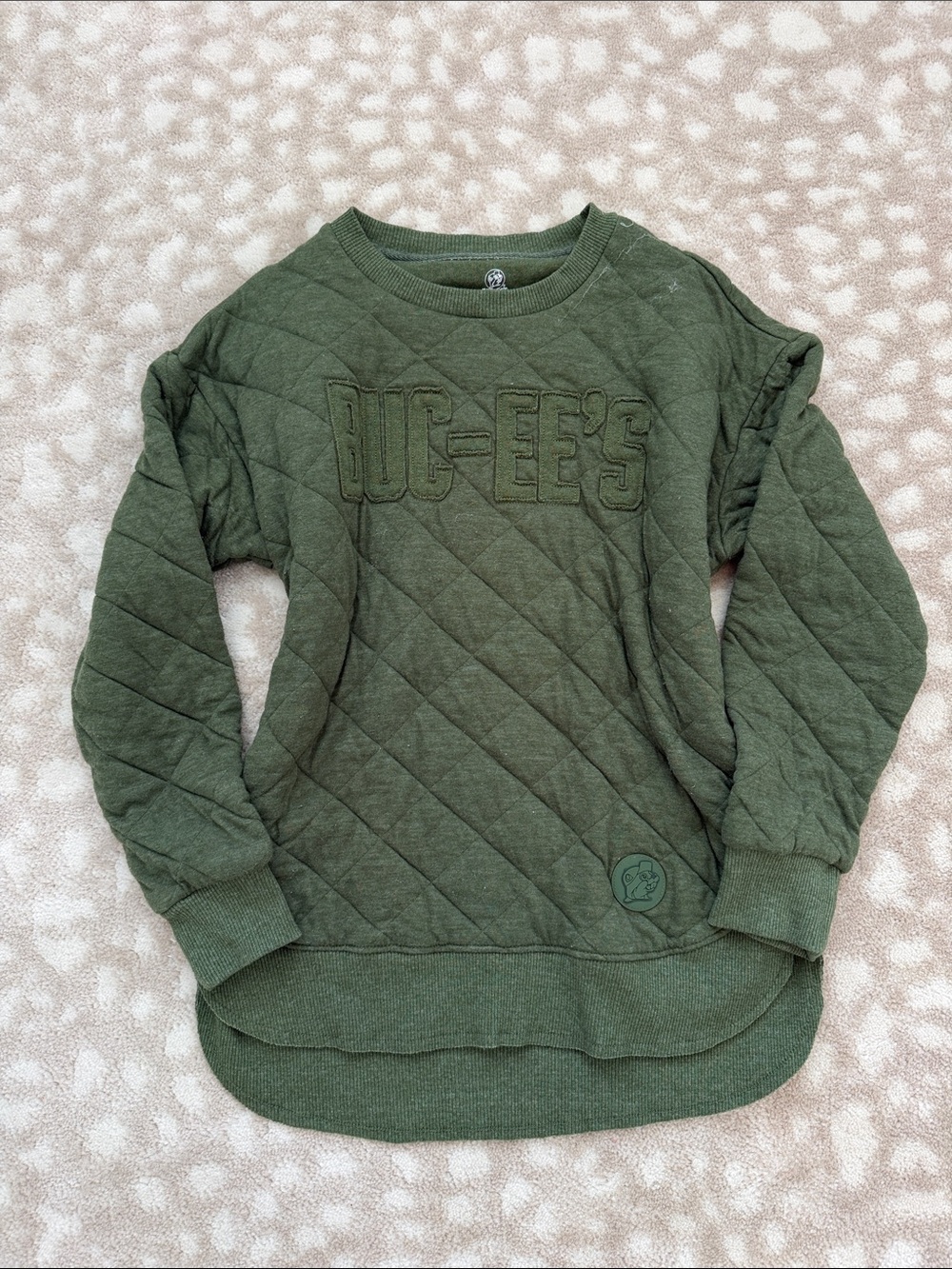 Buc-ees Olive Quilted Sweatshirt